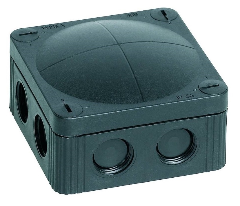 Коробка распределительная WISKA COMBI 308/5 BK (85х85х51), IP 66/67, с клеммником, черная