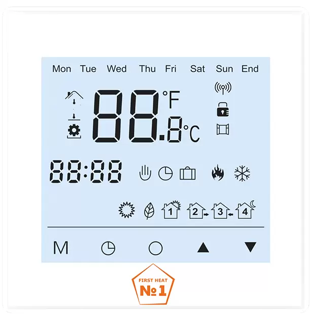 Терморегулятор First Heat программируемый ТС 600 с Wi-Fi белый