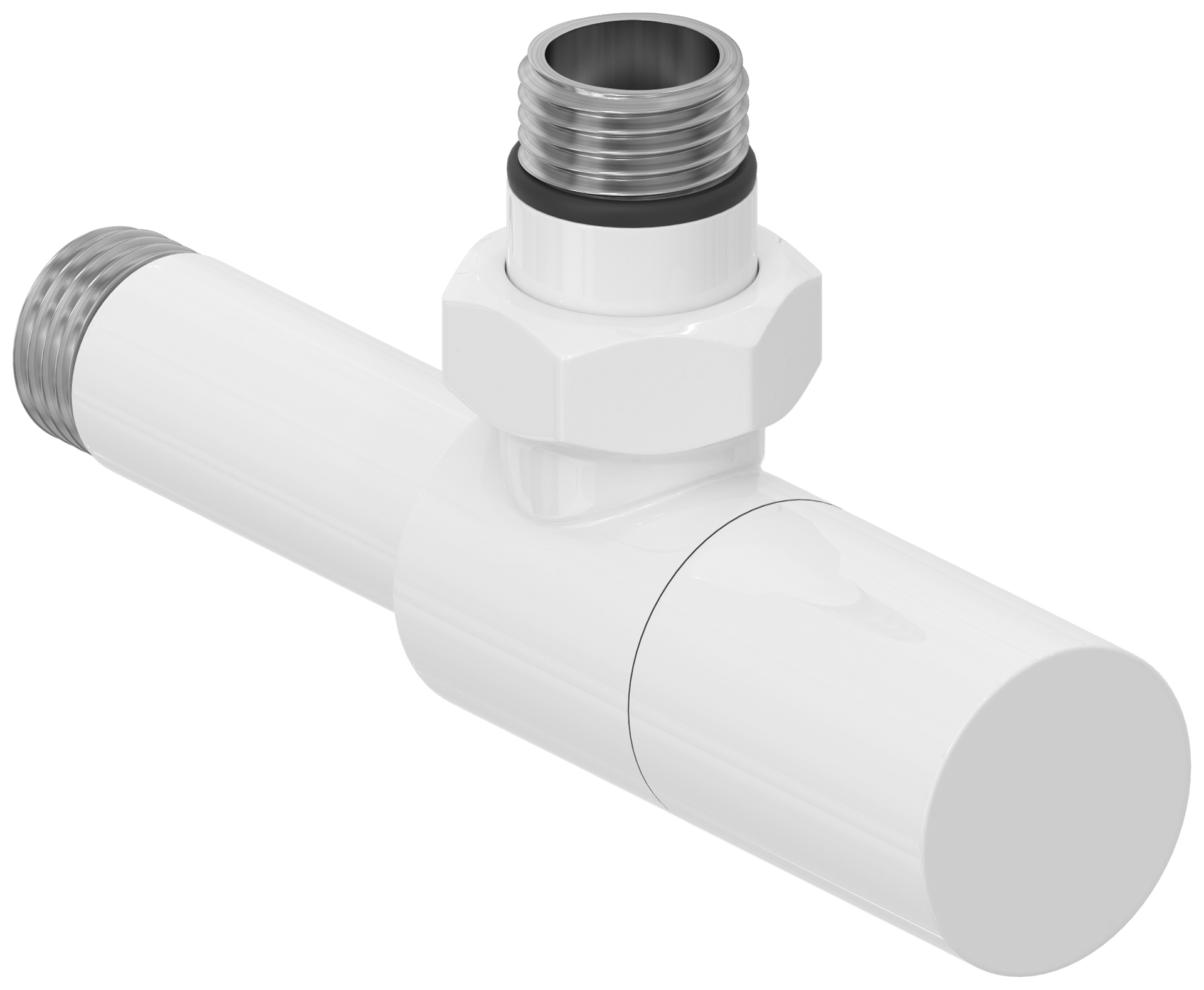 Вентиль Сунержа угловой (цилиндр) G 1/2" НР х G 1/2" НР (Белый)
