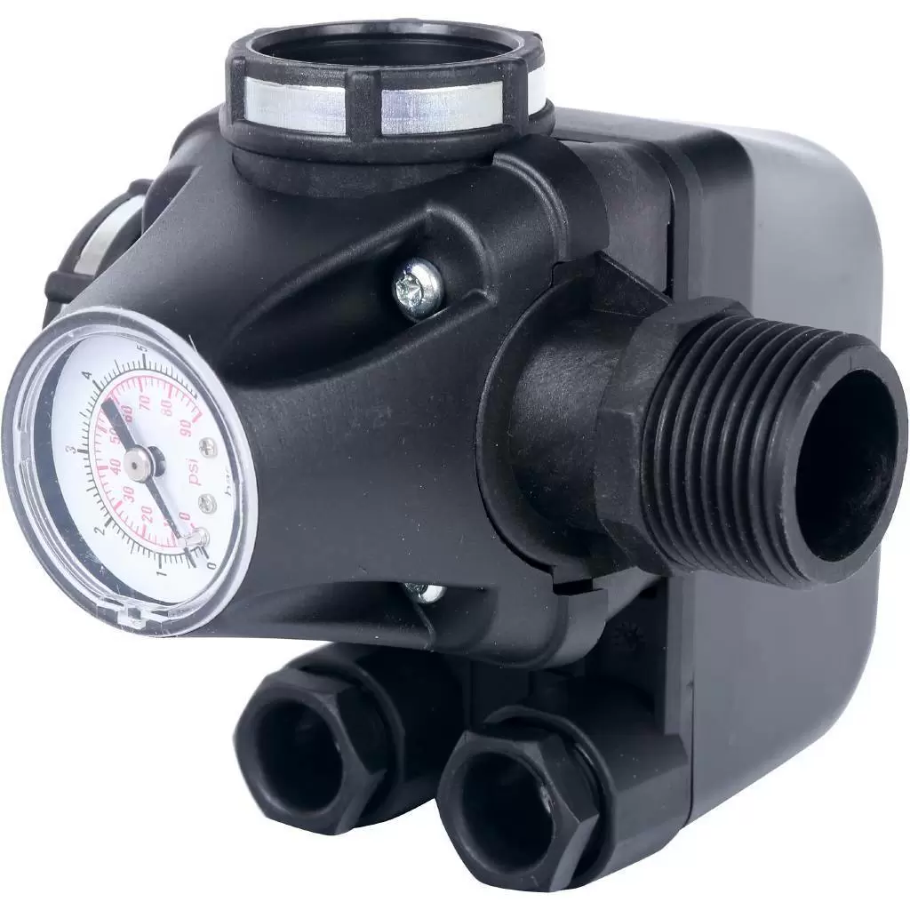 Реле давления Stout для водоснабжения со встроенным манометром PM5-3W, 1-5 бар