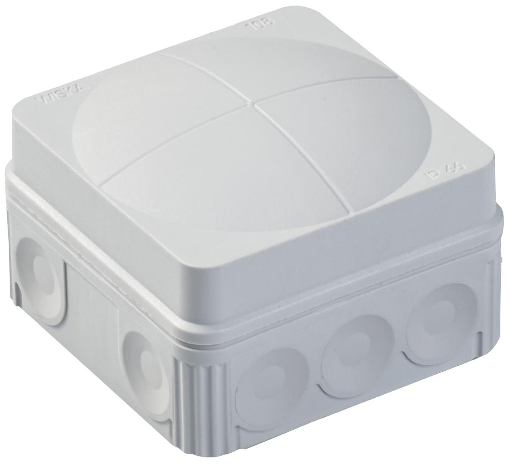 Коробка распределительная WISKA COMBI 108/5 LG (76х76х51), IP 66/67, с клеммником, серая