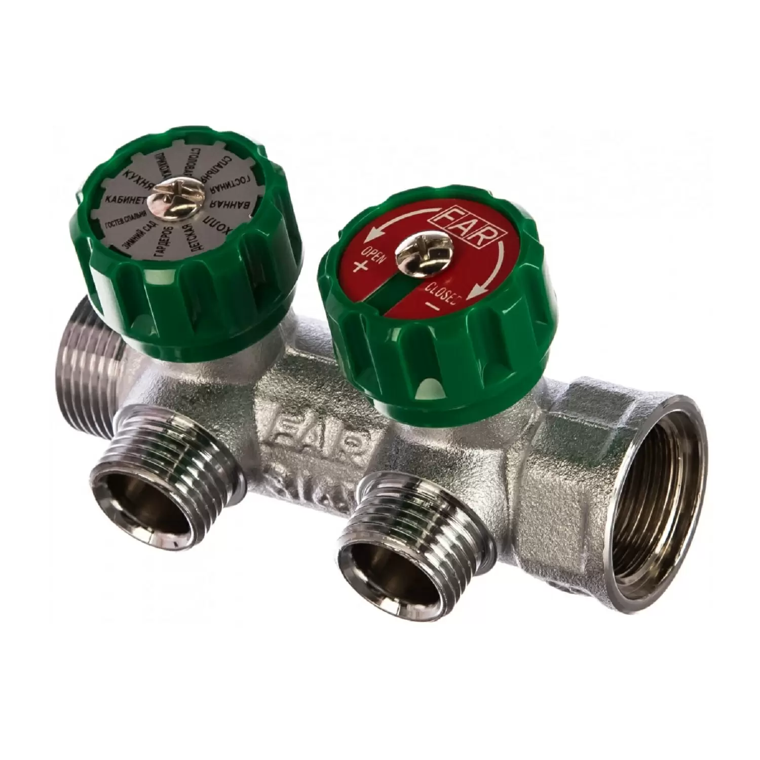 Регулируемый коллектор Far Multifar 3/4" с 2 отводами 1/2" НР