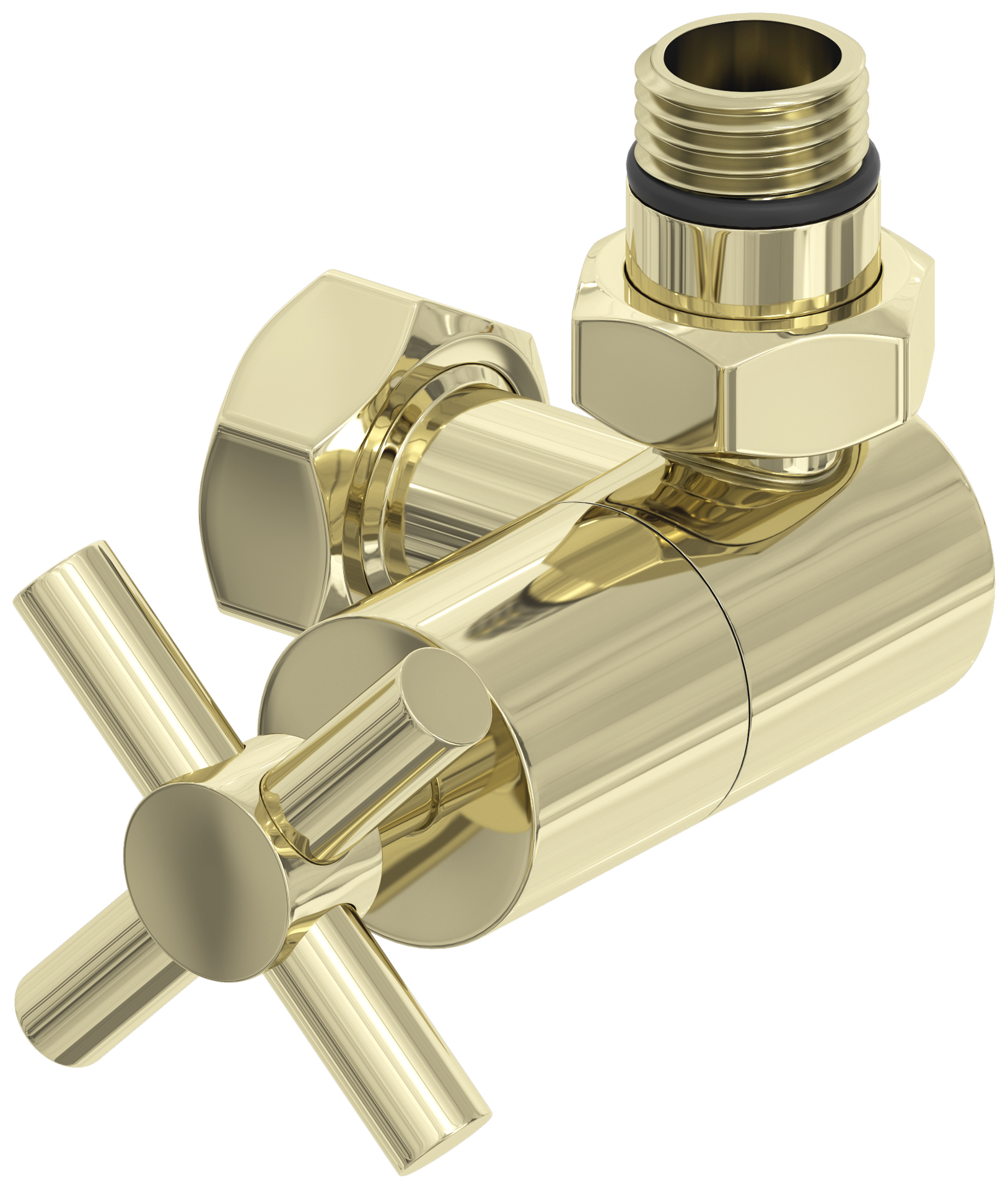 Вентиль Сунержа 3D правый (крест) G 1/2" НР х G 3/4" НГ (Шампань)