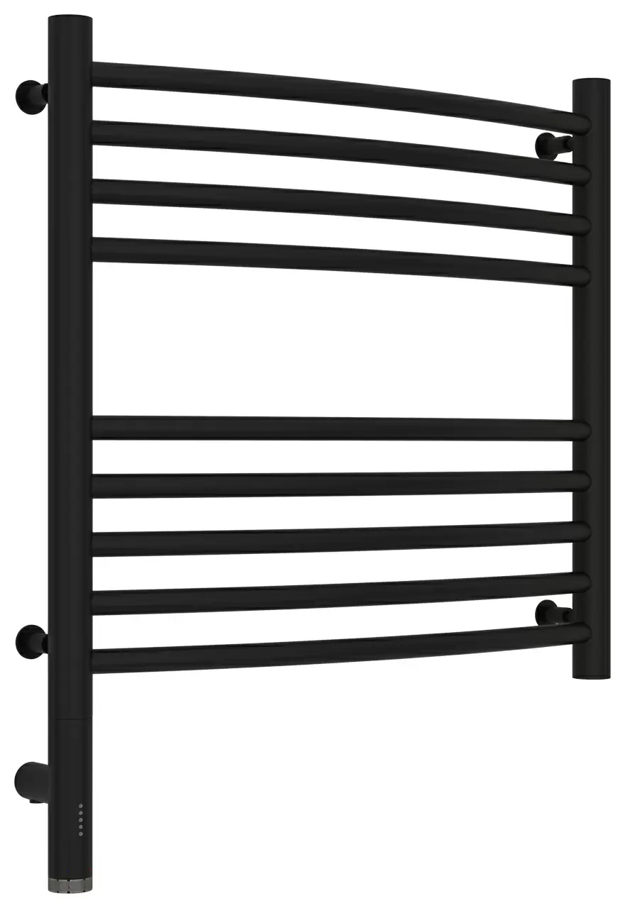 Полотенцесушитель электрический Сунержа Богема 3.0 выгнутая 500х500  МЭМ левый Матовый чёрный