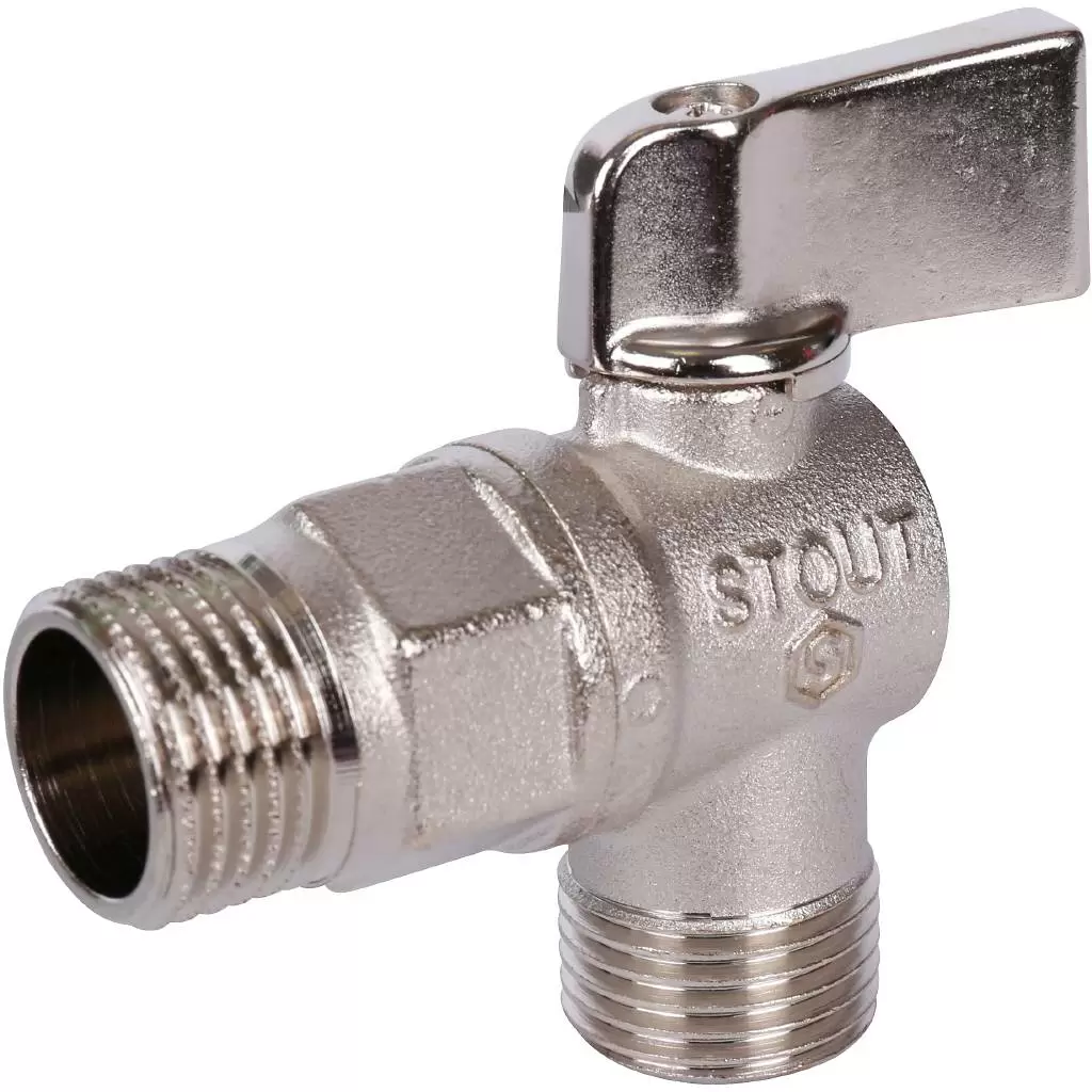 Кран шаровой Stout угловой для бытовой техники 1/2"