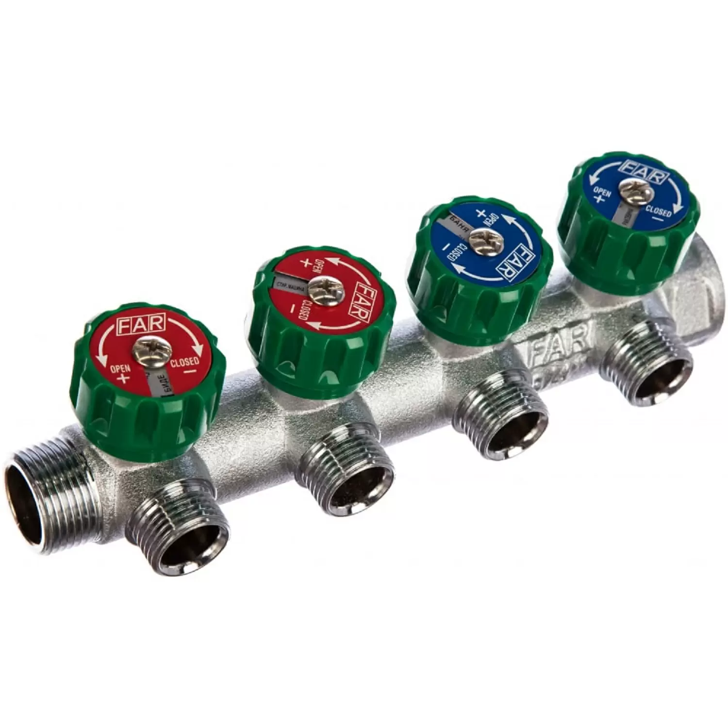 Регулируемый коллектор Far Multifar 3/4" с 4 отводами 1/2" НР