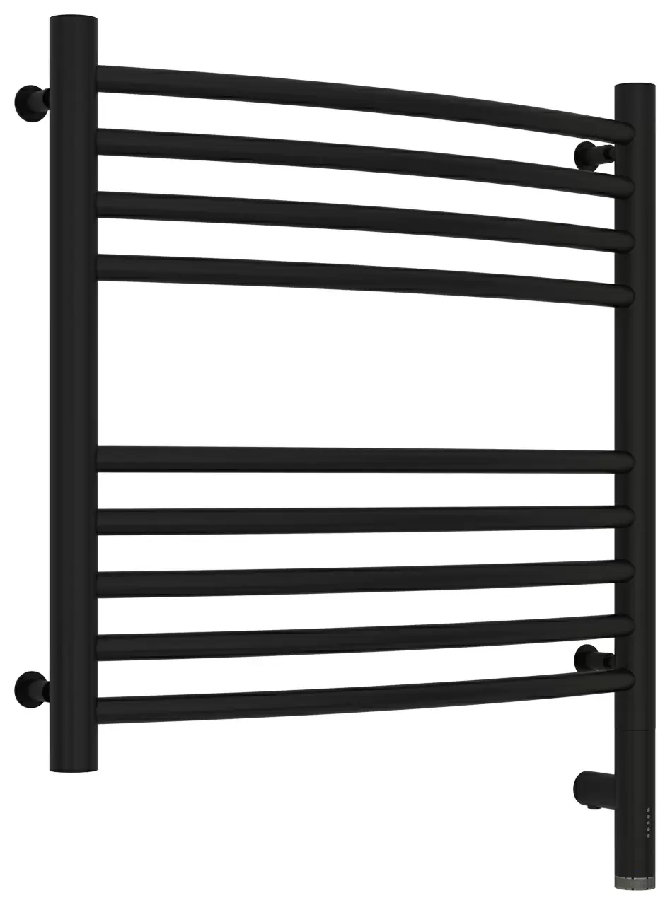 Полотенцесушитель электрический Сунержа Богема 3.0 выгнутая 500х500  МЭМ правый Матовый чёрный