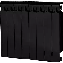 Радиатор биметаллический Rifar Monolit 500 Антрацит / RAL 9005 / 4 секции