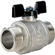 Кран шаровой Stout полнопроходной, НР/НР, ручка бабочка 1 1/4"