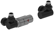Автоматический терморегулятор Сунержа 3D левый 1/2" НР х 3/4" НГ (матовый чёрный - чёрный)