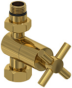 Вентиль Сунержа прямой (крест) G 1/2" НР х G 3/4" НГ (Золото)