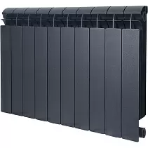 Радиатор биметаллический Global Style Plus 500 / grigio scuro opaco / черный, 10 секций