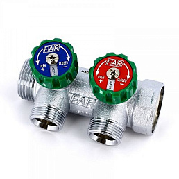 Регулируемый коллектор Far Multifar 1" с 2 отводами 1/2" НР