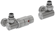 Автоматический терморегулятор Сунержа 3D левый 1/2" НР х 3/4" НГ (сатин - сталь)